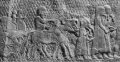 BCE 701 Israelis-Hebrews of Lakhish showing carts, women & children. (Sennacherib relief)